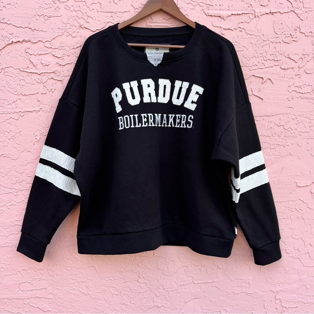 Colosseum Purdue Boilermakers Sweatshirt Black Size XXL